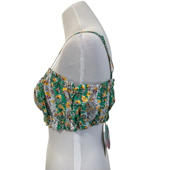 RHODE x Target Womens Whimsical Floral Stripe Print Shirred Crop Tank Top Sz Med - Picture 6 of 11